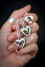 Load image into Gallery viewer, HB x Floresinsecta Sterling Silver Handpainted Ceramic Heart Necklace