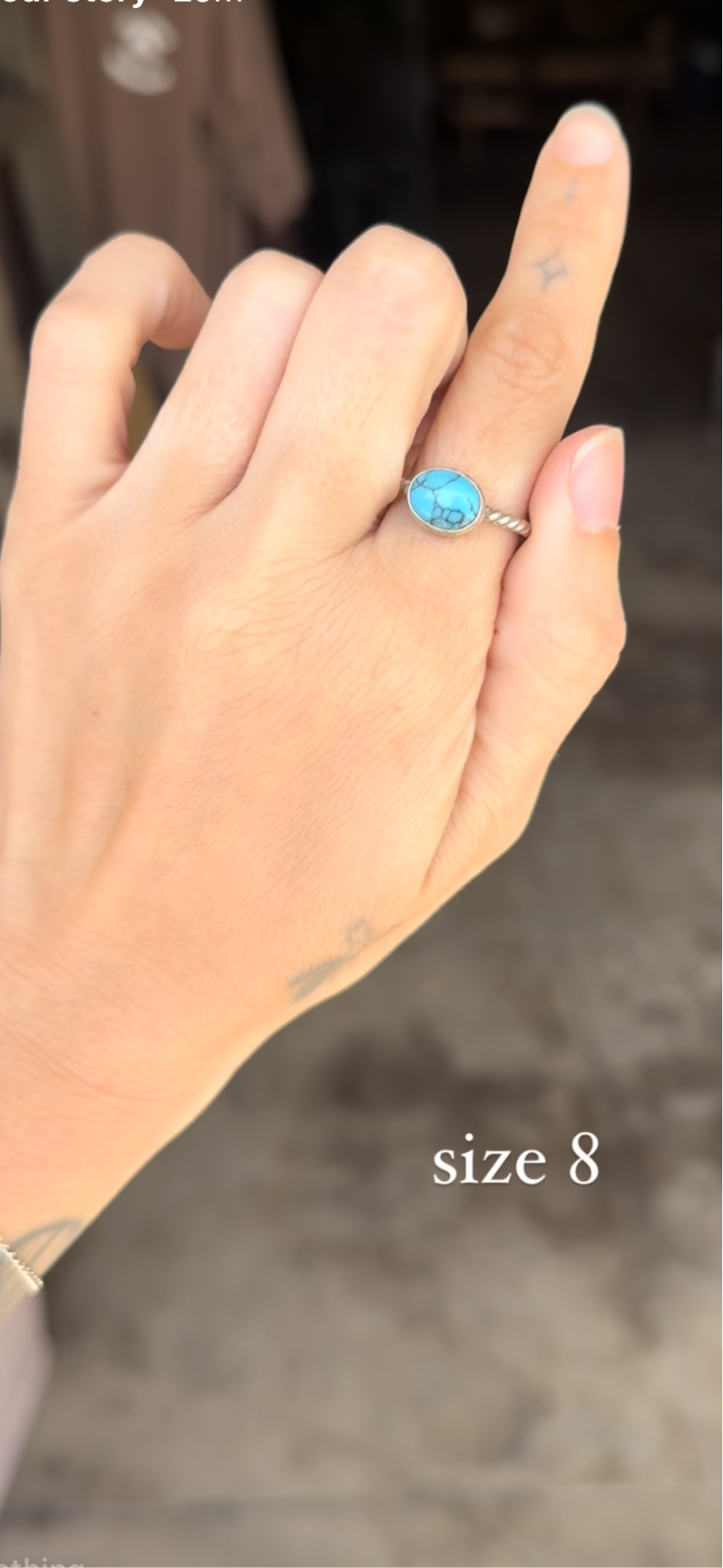 turquoise ring ash size 8