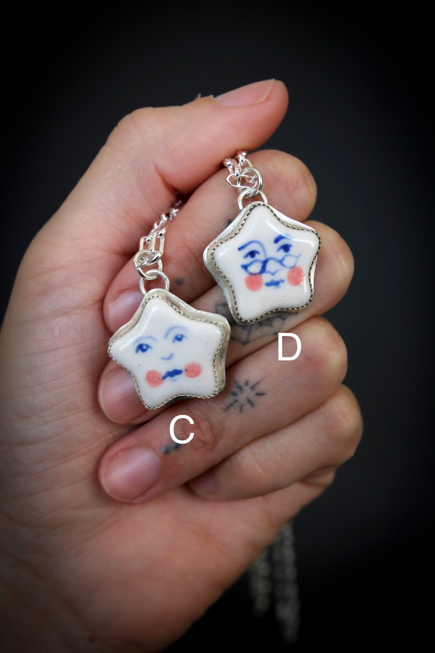 HB x Floresinsecta Sterling Silver Hand-painted Moody Star Necklace