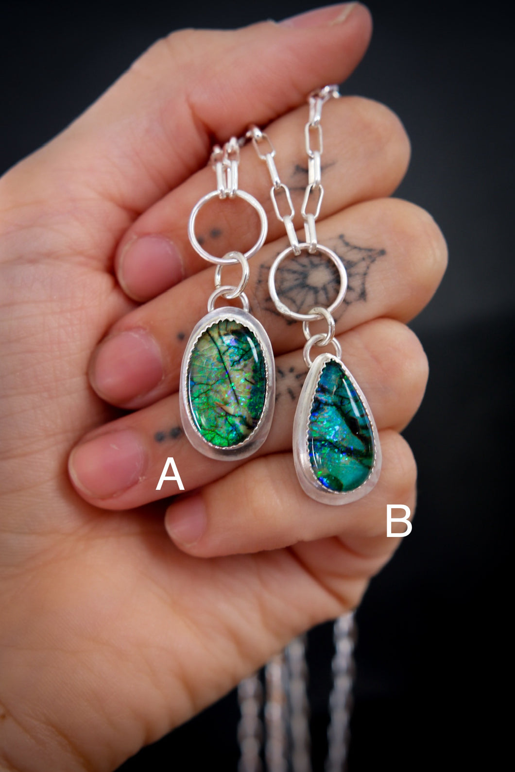 Sterling Silver Opal Necklace