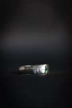 Load image into Gallery viewer, Sterling Silver Green Gem Signet Ring - Made to Size
