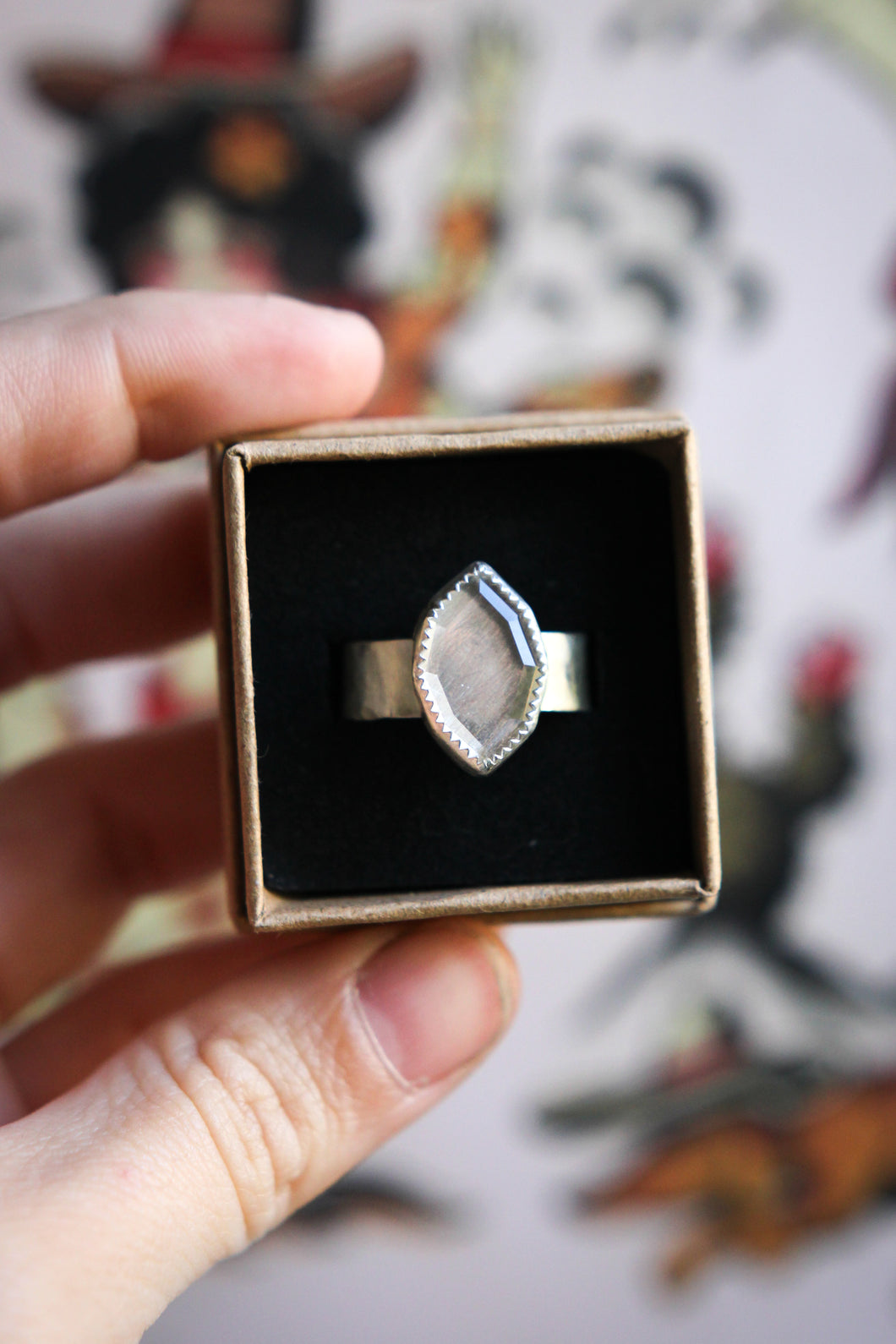 Sterling Silver Quartz Ring Size 10 | Made by Ash