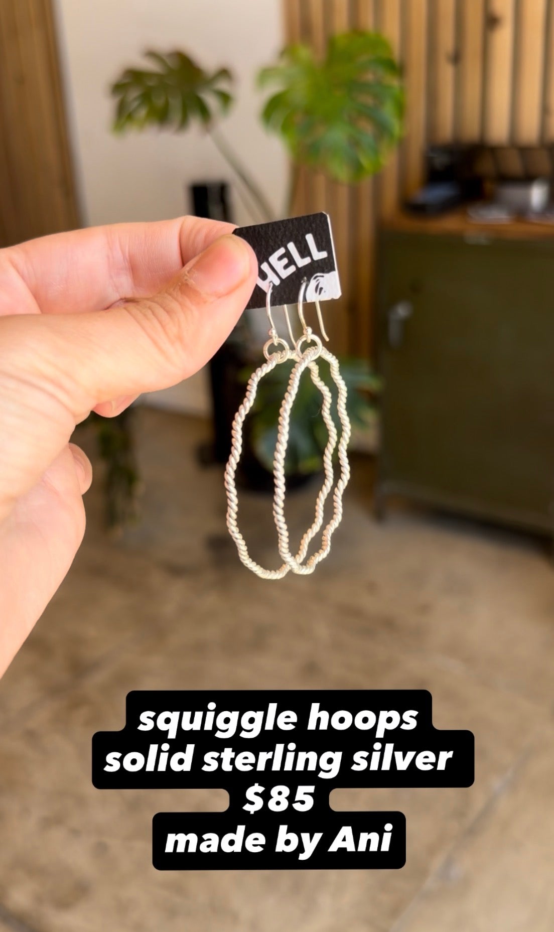 Squiggle Hoops made by Ani