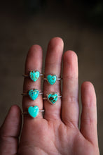 Load image into Gallery viewer, Sterling Silver Turquoise Heart Rings
