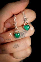 Load image into Gallery viewer, Sterling Silver Malachite Heart Necklace
