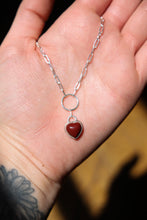 Load image into Gallery viewer, Red Jasper Heart Necklace - Sterling Silver
