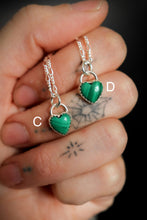 Load image into Gallery viewer, Sterling Silver Malachite Heart Necklace
