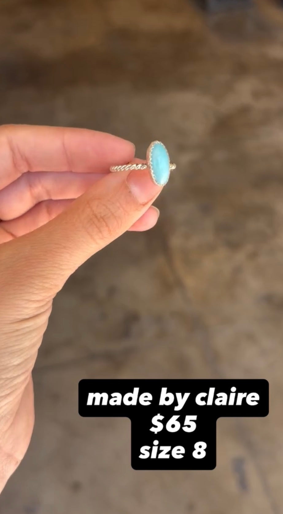 Ring size 8 made by Claire