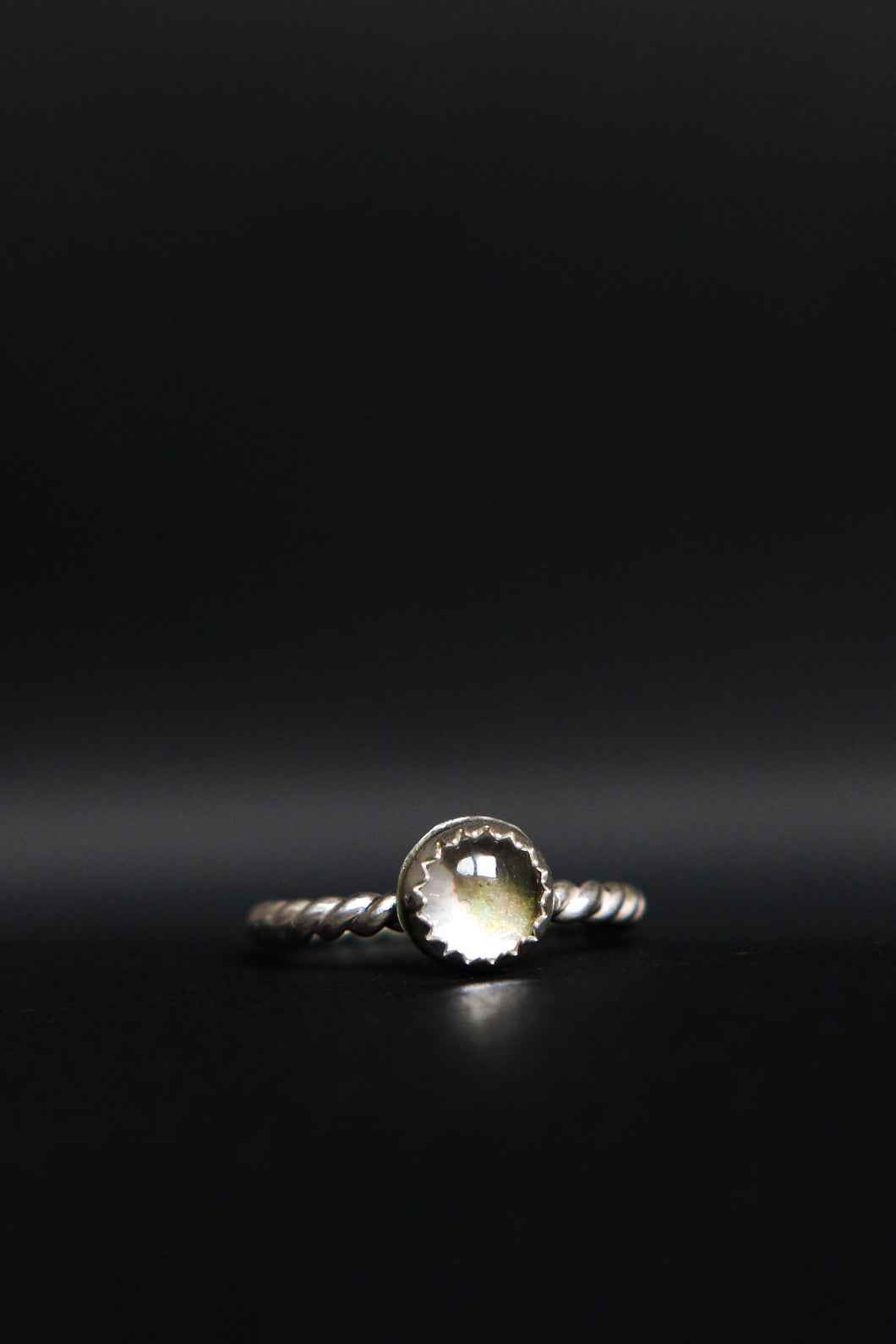 Sterling Silver Clear Quartz Ring Size 4.5 | Made by Brandi