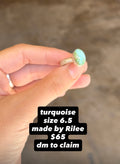 Turquoise ring size 6.5 made by Rilee