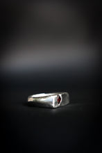 Load image into Gallery viewer, Sterling Silver Red Gem Signet Ring - Made to Size
