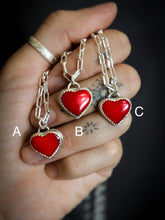 Load image into Gallery viewer, Sterling Silver Bamboo Coral Heart Necklace
