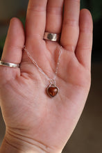 Load image into Gallery viewer, Red Jasper Heart Necklace - Sterling Silver
