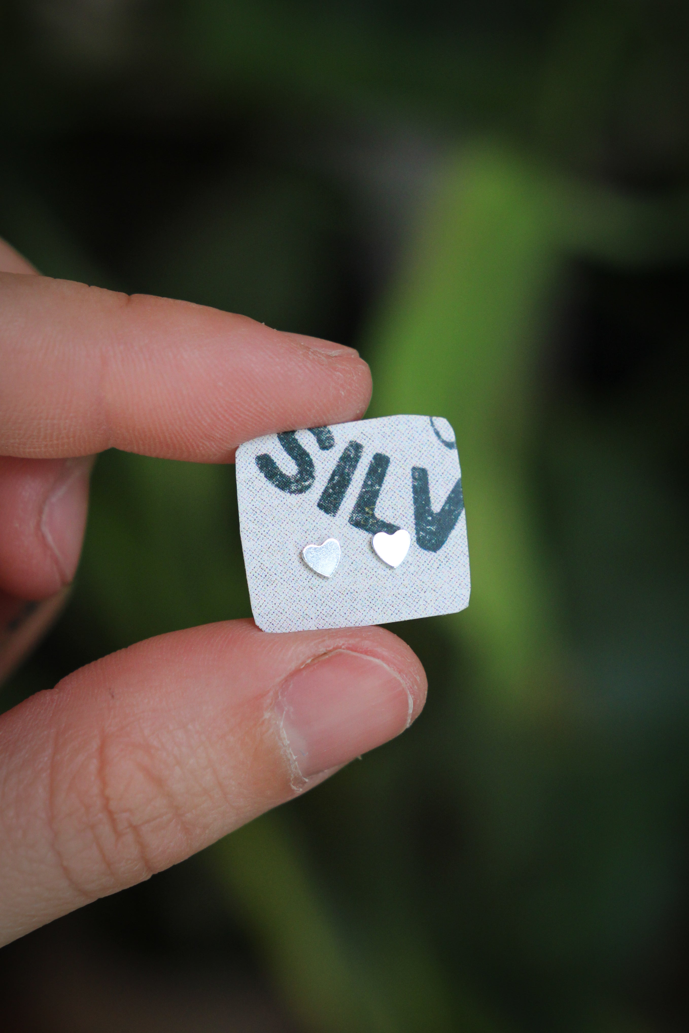 Sterling Silver Heart Stud Earrings