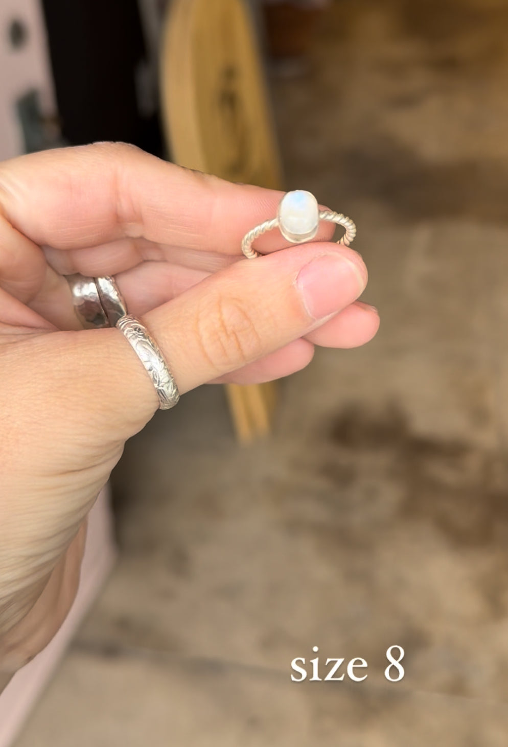 rainbow moonstone size 8 claire
