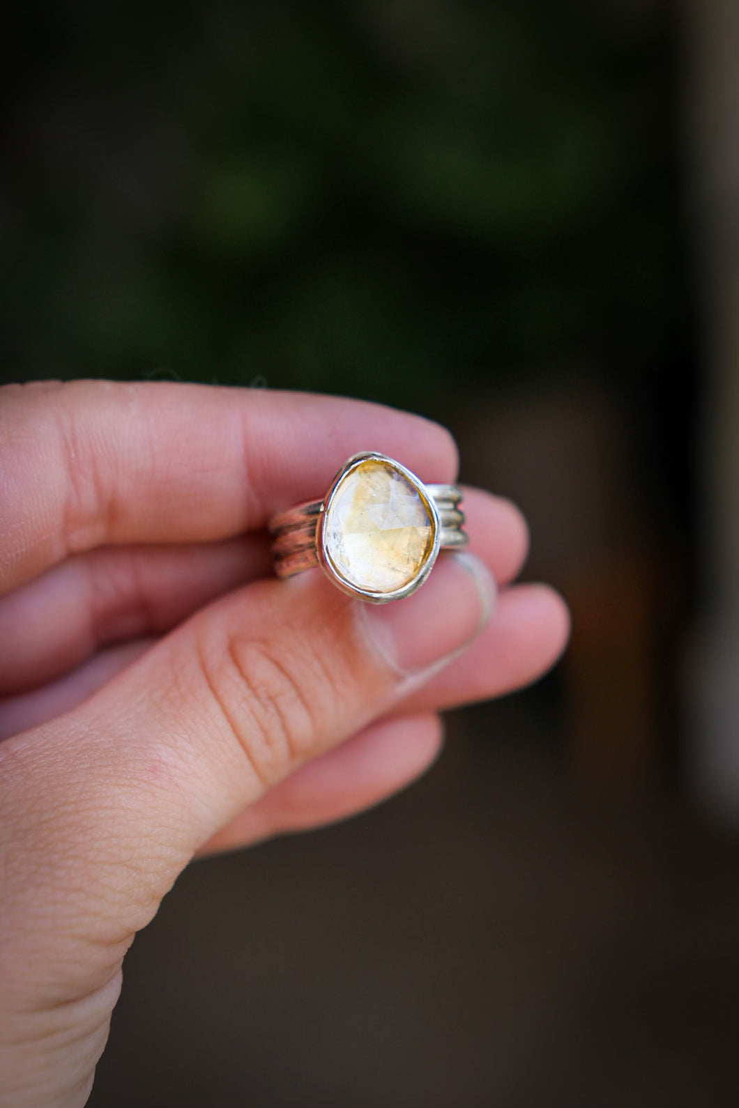 Citrine Sterling Silver Ring Size 8