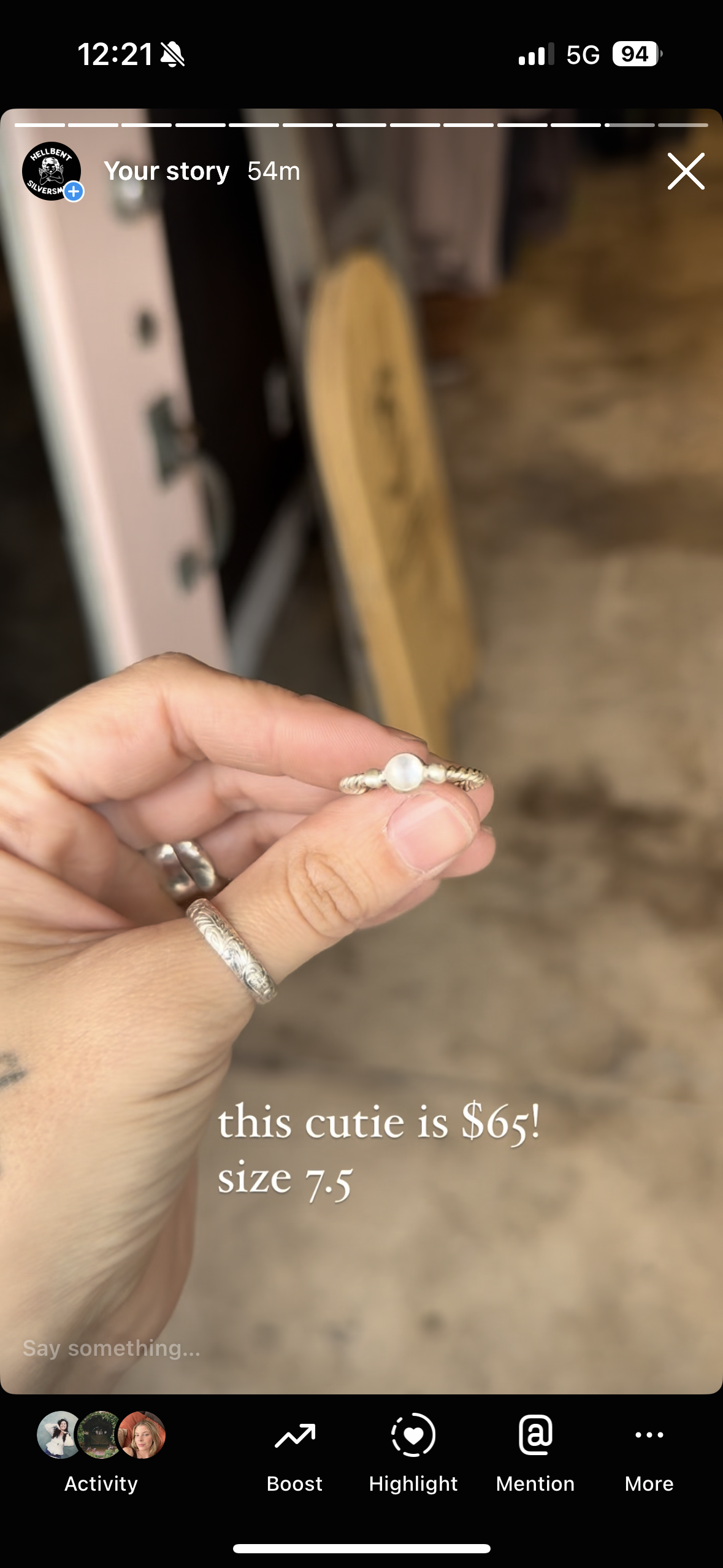 rainbow moonstone size 7.5 karina