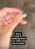 Onyx ring size 9 made by Dom
