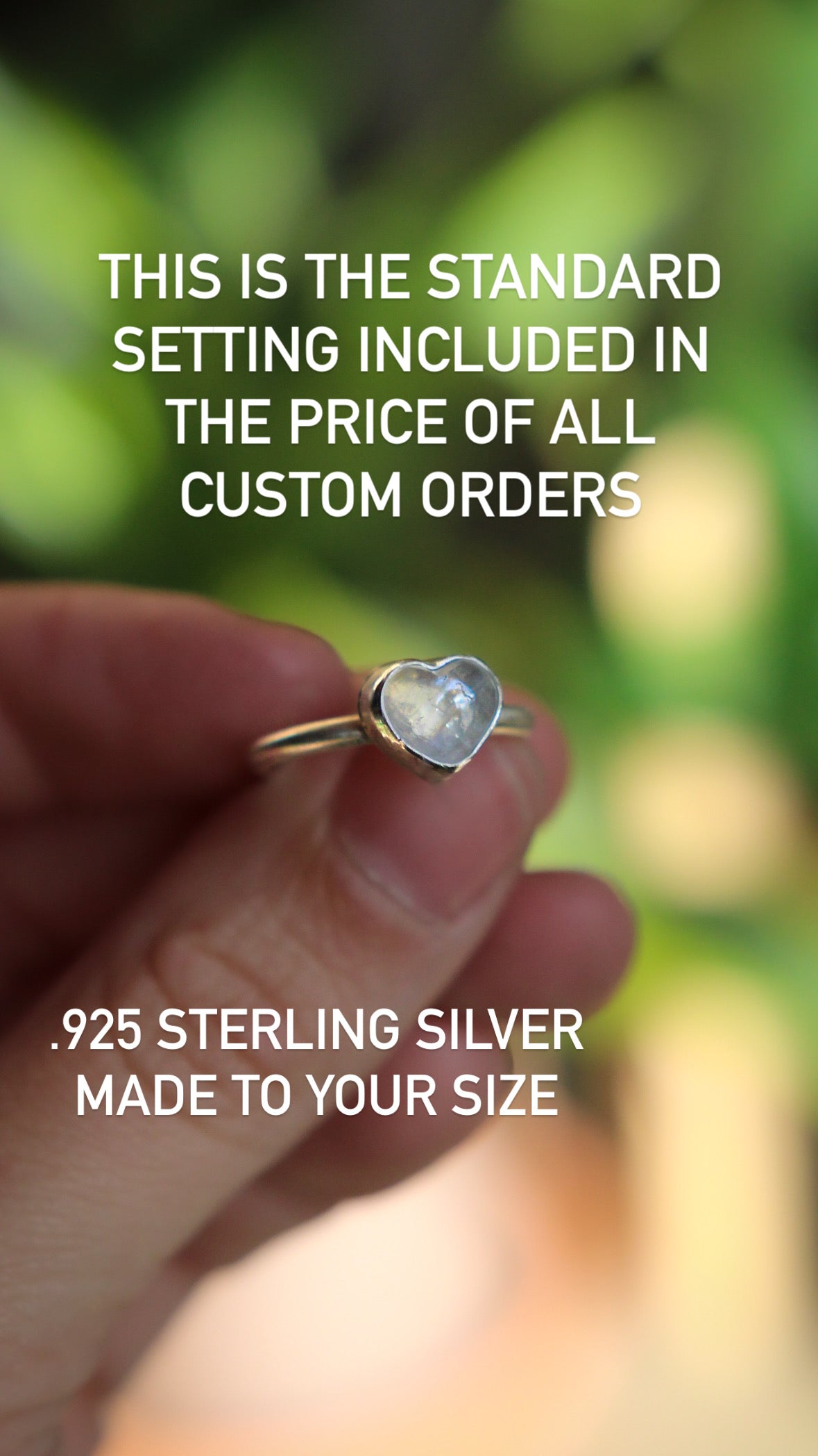 Custom Sterling Silver Crystal Ring | Made to Order