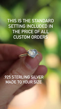 Load image into Gallery viewer, Custom Sterling Silver Crystal Ring | Made to Order
