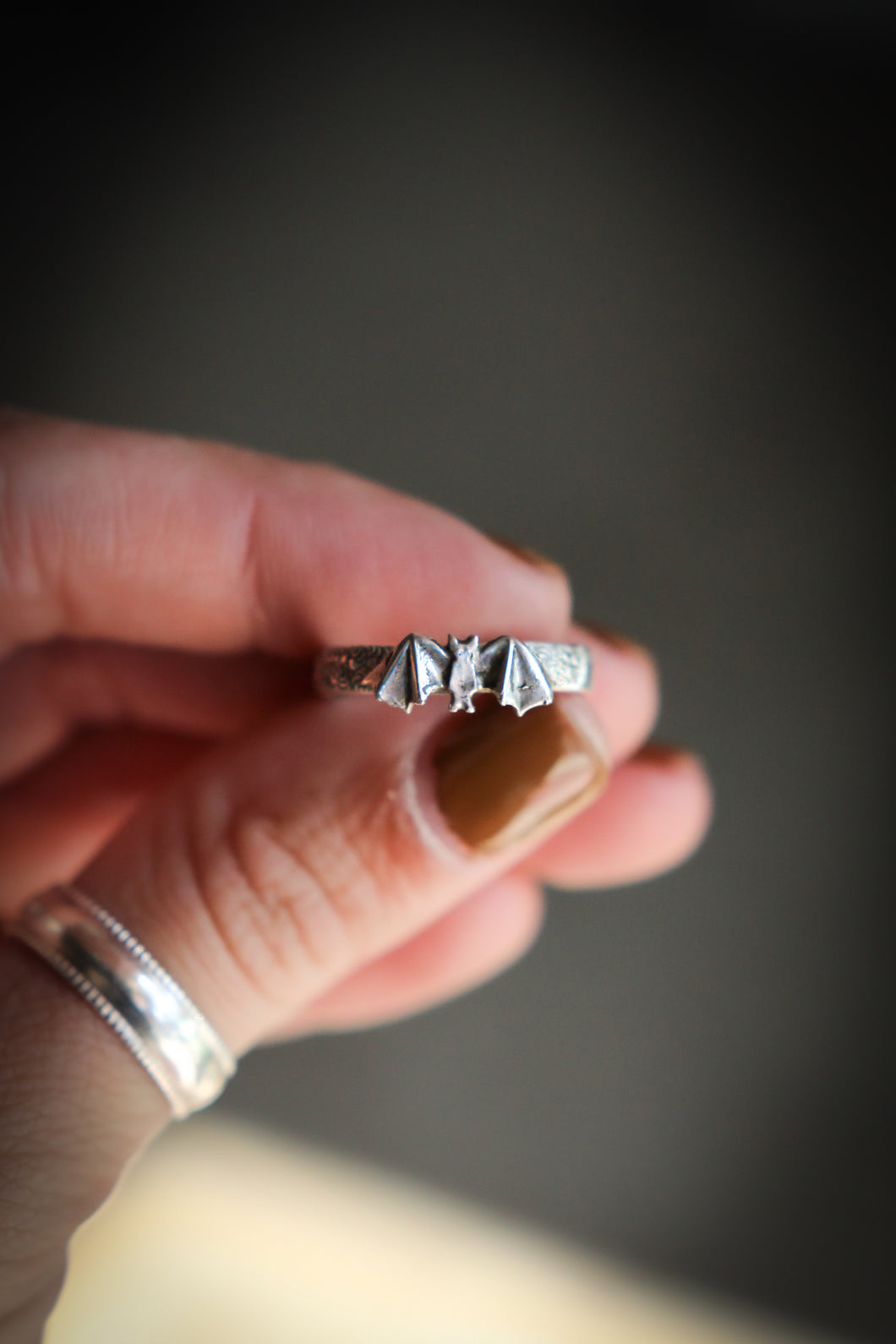 Sterling Silver Baby Bat Ring - Made to Size