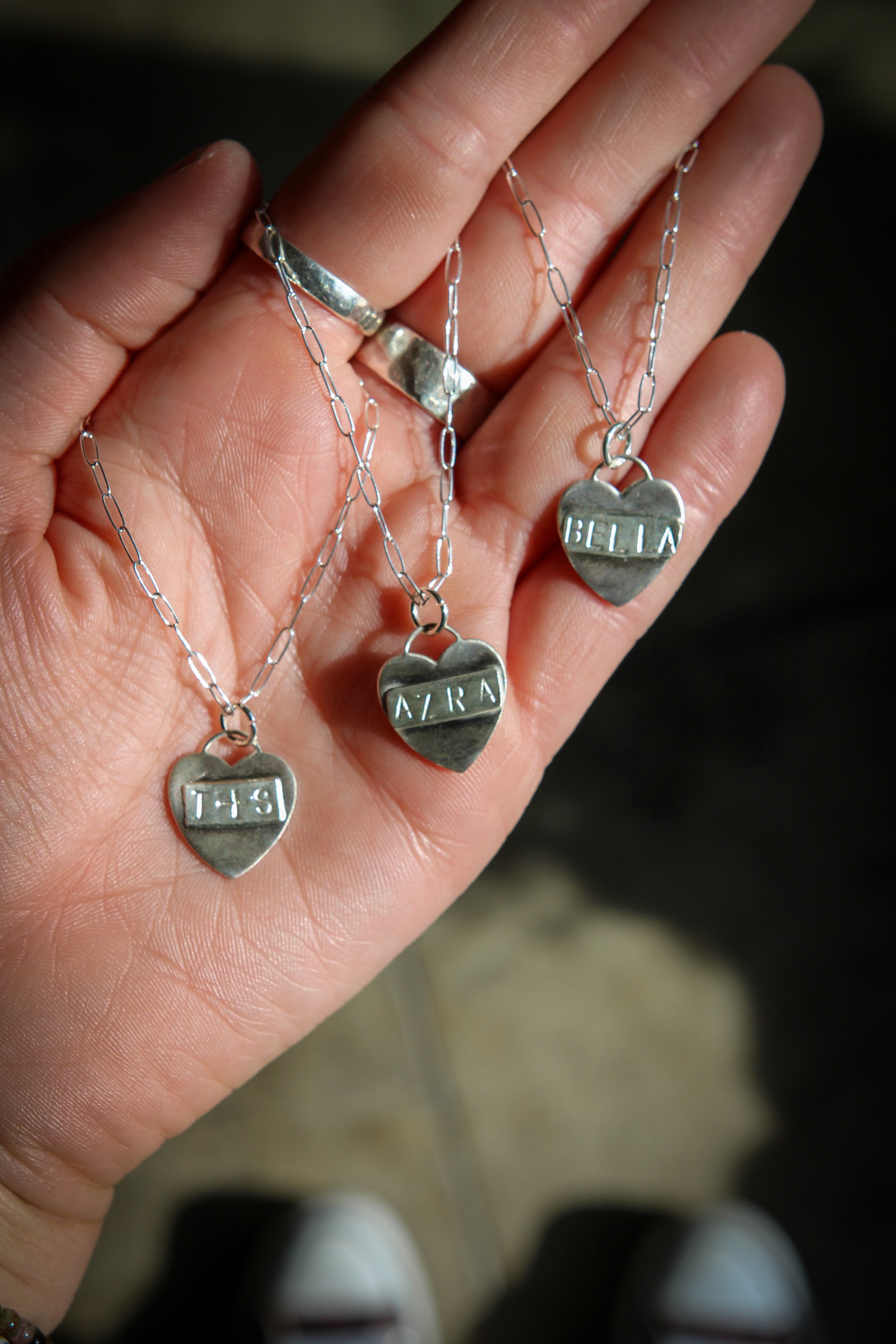 Custom Sterling Silver Heart Necklace | Made to Order