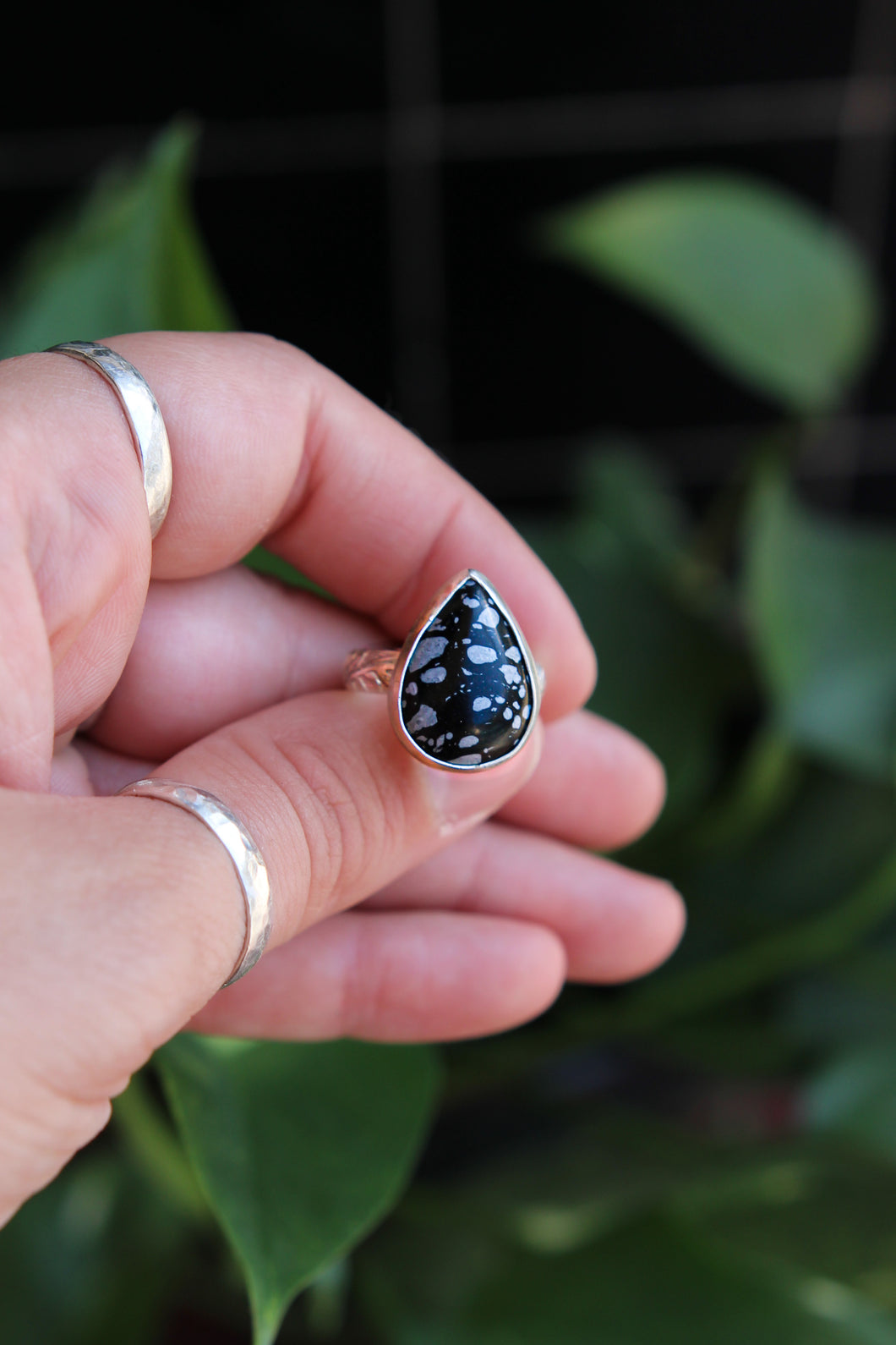 Snowflake Obsidian Sterling Silver Ring Size 5.75 | Brandi’s Collection