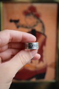 Sterling Silver Thick Floral Band