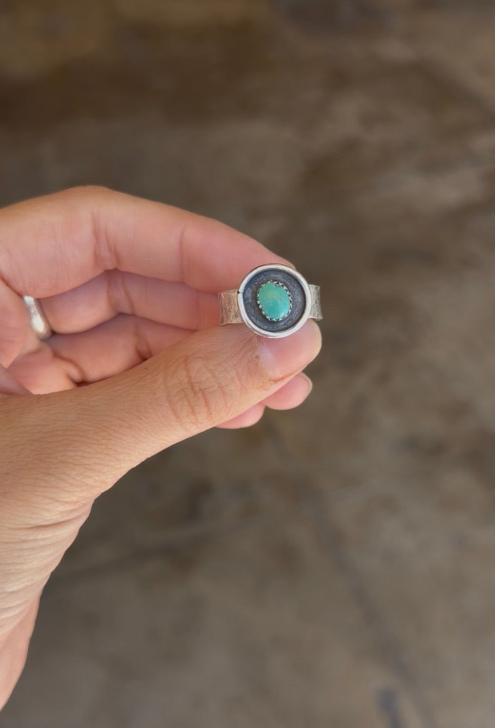 Turquoise ring size 7.5 made by Ani