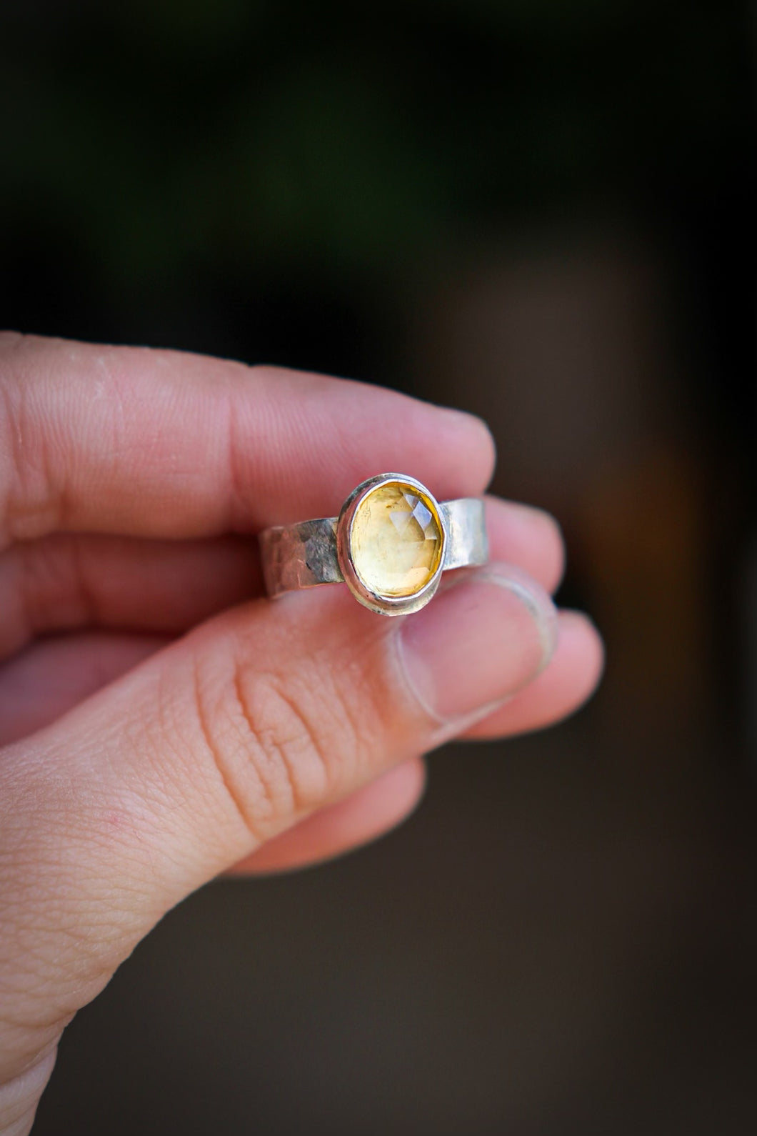 Citrine Sterling Silver Ring Size 7.25 | Made by Ani
