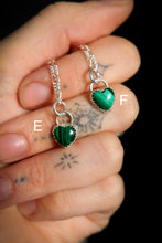 Load image into Gallery viewer, Sterling Silver Malachite Heart Necklace
