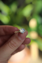 Load image into Gallery viewer, Sterling Silver Rainbow Moonstone Heart Stacker Ring

