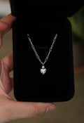 Sterling Silver Puffy Heart Necklace