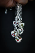 HB x Floresinsecta Sterling Silver Handpainted Ceramic Heart Necklace