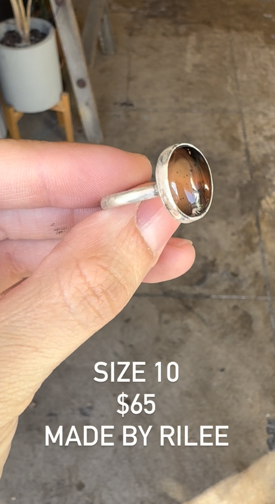 Sterling Silver Montana Agate Ring Made by Rilee Size 10