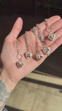 Load and play video in Gallery viewer, HB x Floresinsecta Sterling Silver Hand-painted Ceramic Heart Necklace
